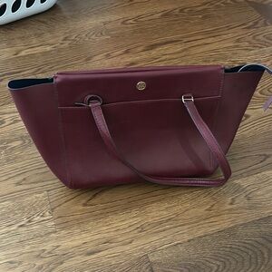 Tory Burch Burgundy Tote Bag